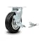 Service Caster 6 Inch Rubber on Aluminum Caster with Roller Bearing and Brake/Swivel Lock SCC SCC-30CS620-RAR-TLB-BSL - alternate 1